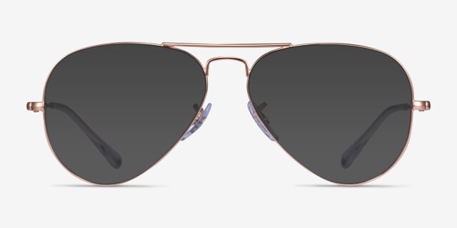 Ray-Ban Aviator Metal II Rose Gold MetalEyeglass Frames from EyeBuyDirect, with Tinted Lenses