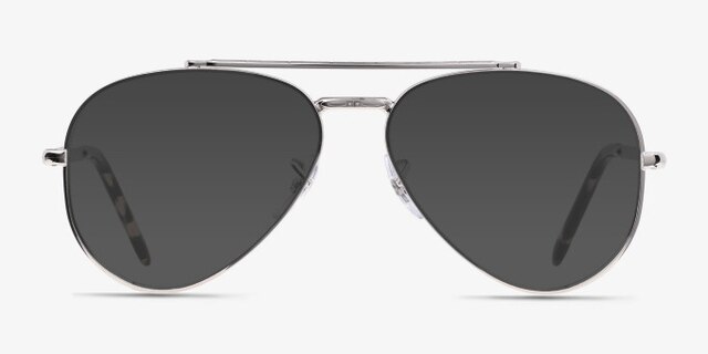 Ray-Ban RB3625V New Aviator Argenté MétalMontures de lunettes de vue d'EyeBuyDirect, Avec des Verres Teintés