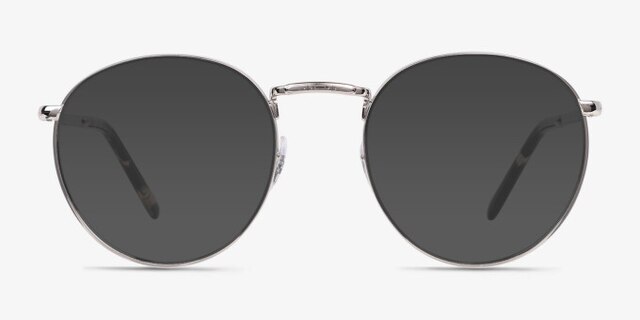 Ray-Ban RB3637V New Round Silver MetalEyeglass Frames from EyeBuyDirect, with Tinted Lenses