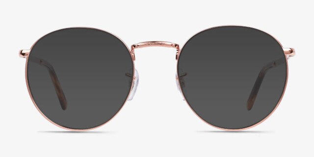 Ray-Ban RB3637V New Round Rose Gold MetalEyeglass Frames from EyeBuyDirect, with Tinted Lenses