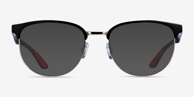 Ray-Ban RB8422 Black Silver MetalEyeglass Frames from EyeBuyDirect, with Tinted Lenses