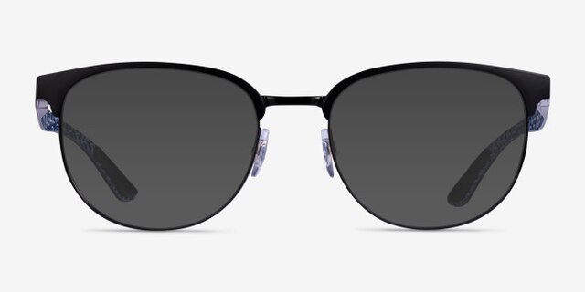 Ray-Ban RB8422 Matte Black MetalEyeglass Frames from EyeBuyDirect, with Tinted Lenses