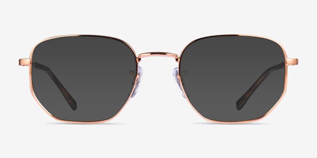 Ray-Ban RB6496 Rose Gold MetalEyeglass Frames from EyeBuyDirect, with Tinted Lenses