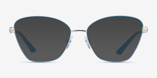 Vogue Eyewear VO4195 Blue  Silver MetalEyeglass Frames from EyeBuyDirect, with Tinted Lenses