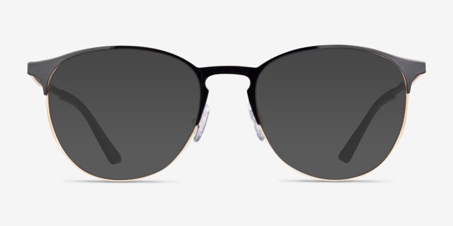 Ray-Ban RB6375 Gold Black MetalEyeglass Frames from EyeBuyDirect, with Tinted Lenses