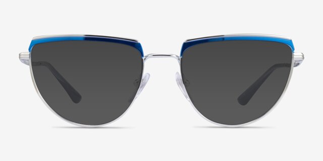 Vogue Eyewear VO4230 Blue Silver MetalEyeglass Frames from EyeBuyDirect, with Tinted Lenses