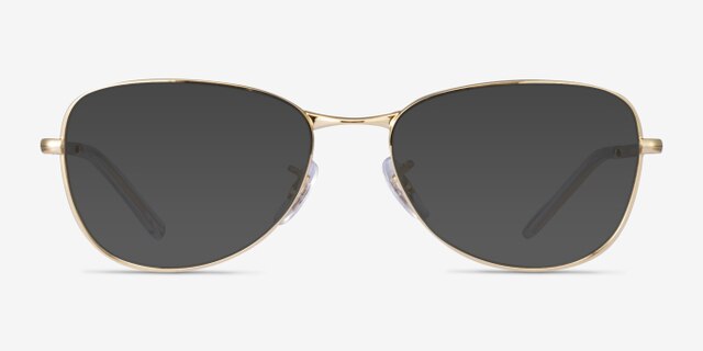 Ray-Ban RB3733V Shiny Gold MetalEyeglass Frames from EyeBuyDirect, with Tinted Lenses