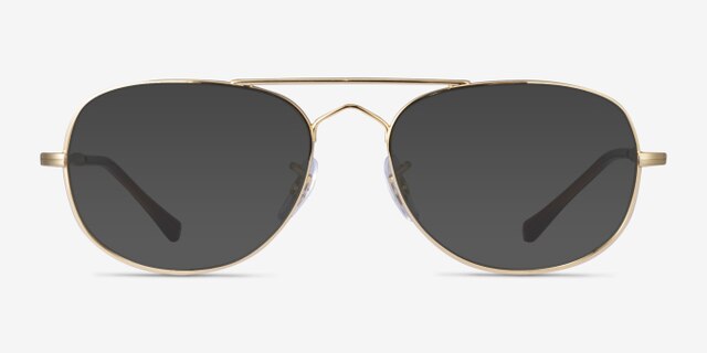 Ray-Ban RB3735V Bain Bridge Gold MetalEyeglass Frames from EyeBuyDirect, with Tinted Lenses