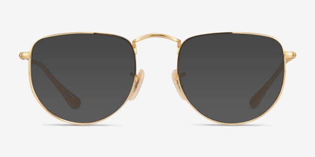 Ray-Ban RB3958V Elon Shiny Gold MetalEyeglass Frames from EyeBuyDirect, with Tinted Lenses