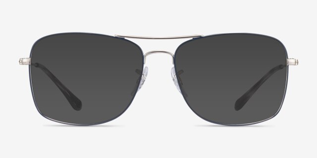 Ray-Ban RB6498 Blue Silver MetalEyeglass Frames from EyeBuyDirect, with Tinted Lenses