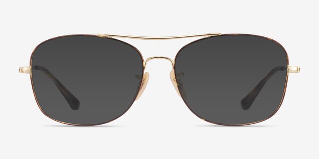 Ray-Ban RB6499 Gold Tortoise MetalEyeglass Frames from EyeBuyDirect, with Tinted Lenses