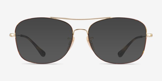 Ray-Ban RB6499 Tortoise Gold MetalEyeglass Frames from EyeBuyDirect, with Tinted Lenses
