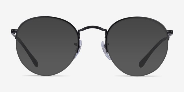 Ray-Ban RB3947V Round Shiny Black MetalEyeglass Frames from EyeBuyDirect, with Tinted Lenses