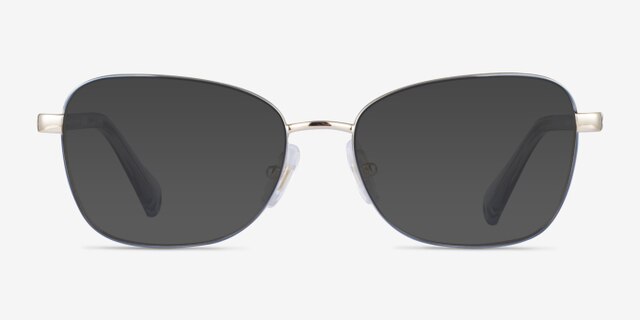 Ralph RA6062 Shiny Light Blue MetalEyeglass Frames from EyeBuyDirect, with Tinted Lenses