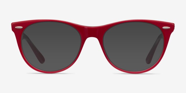 Ray-Ban RB2185V Red Transparent AcetateEyeglass Frames from EyeBuyDirect, with Tinted Lenses
