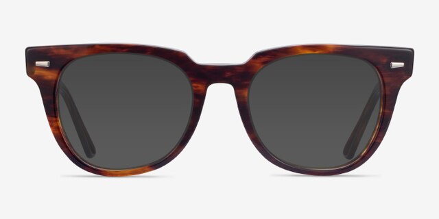 Ray-Ban Meteor Striped Tortoise AcetateEyeglass Frames from EyeBuyDirect, with Tinted Lenses