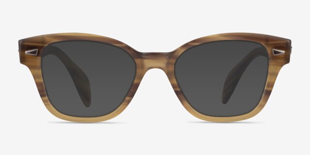 Ray-Ban RB0880 Light Brown Striped AcétateMontures de lunettes de vue d'EyeBuyDirect, Avec des Verres Teintés