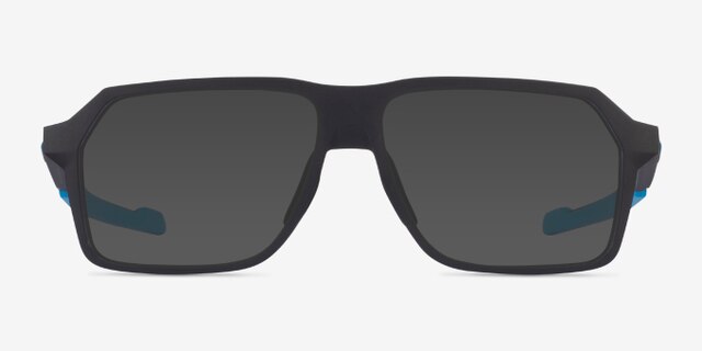 Oakley Bevel Black & Blue PlasticEyeglass Frames from EyeBuyDirect, with Tinted Lenses