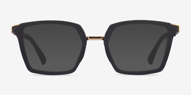 Oakley Sideswept Rx Black & Gold MétalMontures de lunettes de vue d'EyeBuyDirect, Avec des Verres Teintés