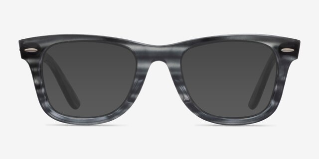 Ray-Ban RB4340V Wayfarer Blue Striped AcetateEyeglass Frames from EyeBuyDirect, with Tinted Lenses