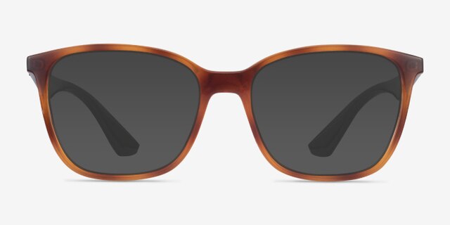 Ray-Ban RB7066 Tortoise & Green PlastiqueMontures de lunettes de vue d'EyeBuyDirect, Avec des Verres Teintés