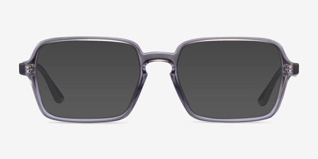 Ray-Ban RB7198 Transparent Gray PlasticEyeglass Frames from EyeBuyDirect, with Tinted Lenses