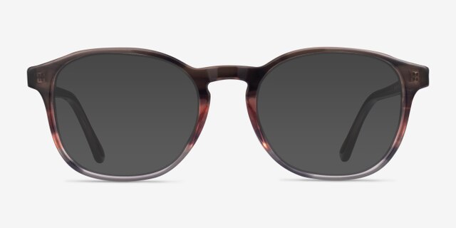 Ray-Ban RB5417 Striped Brown Red AcetateEyeglass Frames from EyeBuyDirect, with Tinted Lenses