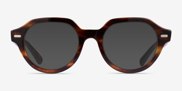 Ray-Ban RB7214 Gina Striped Tortoise PlasticEyeglass Frames from EyeBuyDirect, with Tinted Lenses
