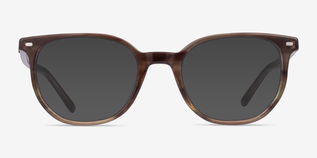 Ray-Ban RB5397 Elliot Striped Brown Green AcetateEyeglass Frames from EyeBuyDirect, with Tinted Lenses