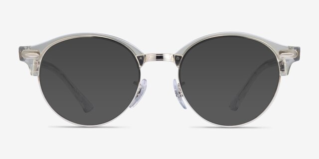 Ray-Ban RB4246V Clubround White Transparent AcetateEyeglass Frames from EyeBuyDirect, with Tinted Lenses