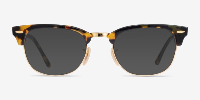 Ray-Ban RB5154 Clubmaster Yellow Tortoise AcetateEyeglass Frames from EyeBuyDirect, with Tinted Lenses