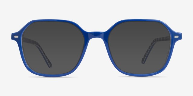 Ray-Ban RB5394 John Vichy Blue White AcetateEyeglass Frames from EyeBuyDirect, with Tinted Lenses