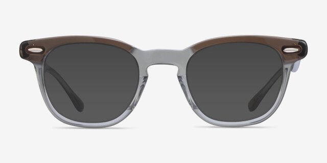 Ray-Ban RB5398 Hawkeye Brown On Trasparent Gray AcetateEyeglass Frames from EyeBuyDirect, with Tinted Lenses