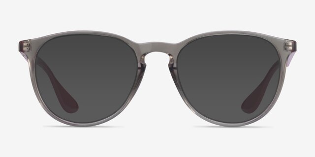 Ray-Ban RB7046 Transparent Gray PlasticEyeglass Frames from EyeBuyDirect, with Tinted Lenses