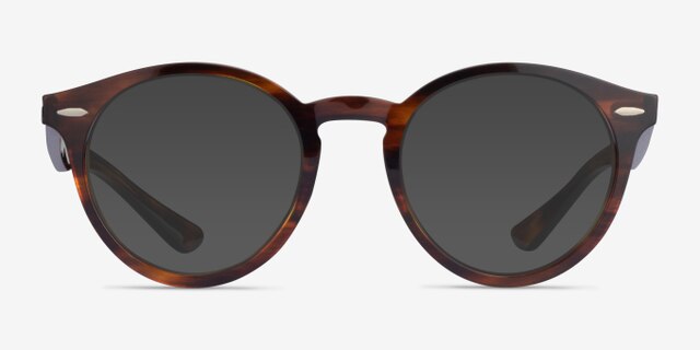 Ray-Ban RB7680V Larry Striped Tortoise AcetateEyeglass Frames from EyeBuyDirect, with Tinted Lenses
