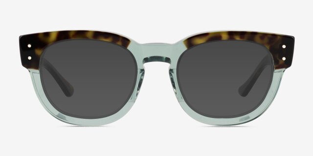 Ray-Ban RB0298V Mega Hawkeye Tortoise Transparent Green AcetateEyeglass Frames from EyeBuyDirect, with Tinted Lenses