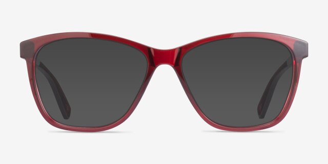 Oakley Alias Transparent Red PlasticEyeglass Frames from EyeBuyDirect, with Tinted Lenses