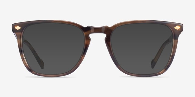 Vogue Eyewear VO5350 Striped Brown AcetateEyeglass Frames from EyeBuyDirect, with Tinted Lenses