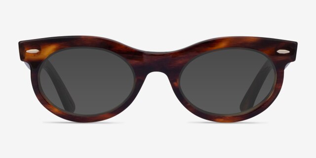 Ray-Ban RB2242V Wayfarer Oval Brown Tortoise PlasticEyeglass Frames from EyeBuyDirect, with Tinted Lenses