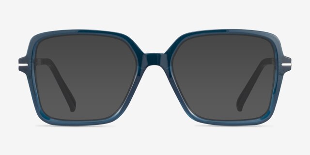 Oakley Sharp Line Clear Blue PlasticEyeglass Frames from EyeBuyDirect, with Tinted Lenses