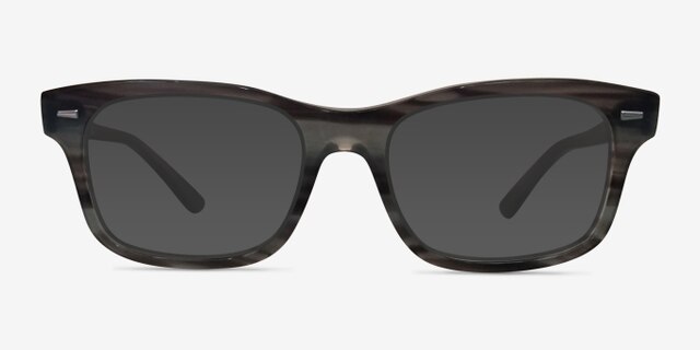Ray-Ban RB5383 Striped Gray AcetateEyeglass Frames from EyeBuyDirect, with Tinted Lenses