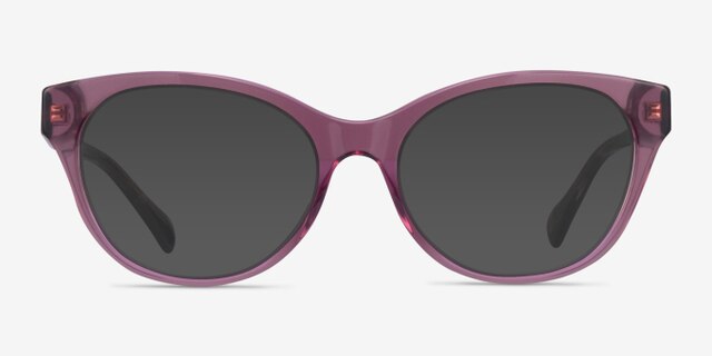 Ralph RA7141 Shiny Transparent Purple AcetateEyeglass Frames from EyeBuyDirect, with Tinted Lenses