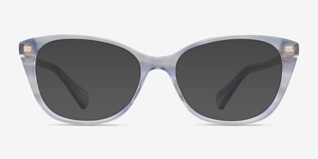 Ralph RA7146 Striped Blue Clear AcetateEyeglass Frames from EyeBuyDirect, with Tinted Lenses