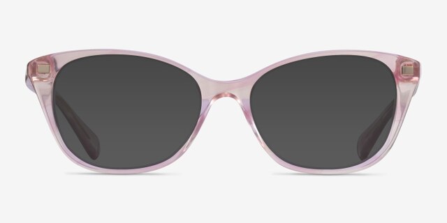 Ralph RA7146 Shiny Striped Pink AcetateEyeglass Frames from EyeBuyDirect, with Tinted Lenses