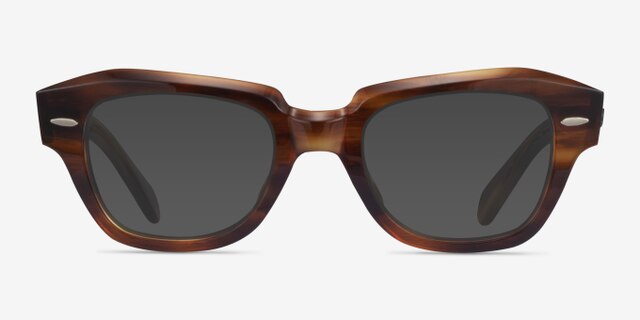 Ray-Ban RB5486 Striped Brown AcetateEyeglass Frames from EyeBuyDirect, with Tinted Lenses