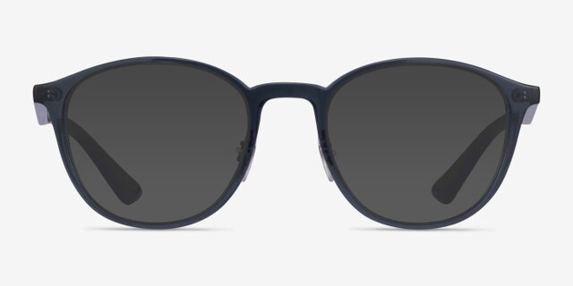 Ray-Ban RB7156 Matte Transparent Blue PlasticEyeglass Frames from EyeBuyDirect, with Tinted Lenses