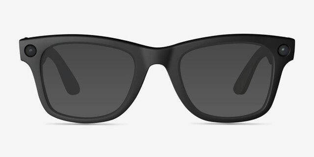 Ray-Ban Meta Wayfarer Matte Black Plastic from EyeBuyDirect, with Tinted Lenses