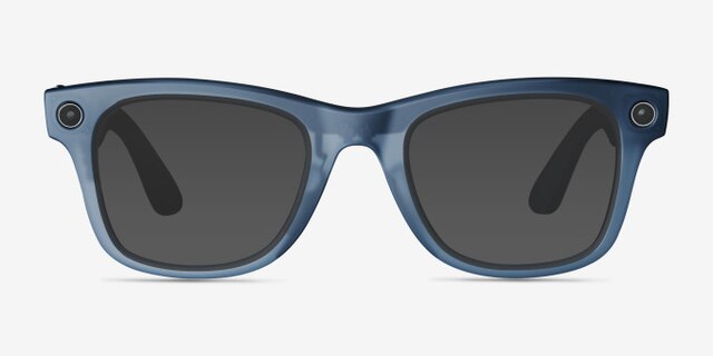 Ray-Ban Meta Wayfarer Matte Jeans Plastic from EyeBuyDirect, with Tinted Lenses