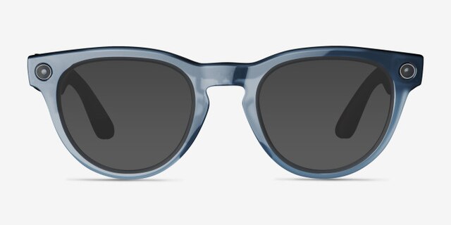 Ray-Ban Meta Headliner Shiny Jeans Plastic from EyeBuyDirect, with Tinted Lenses