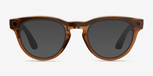 Ray-Ban Meta Headliner Shiny Caramel Plastic from EyeBuyDirect, with Tinted Lenses